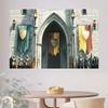 2D Fantasy Medieval Castle Knights Background Cloth for Halloween LARP Party
