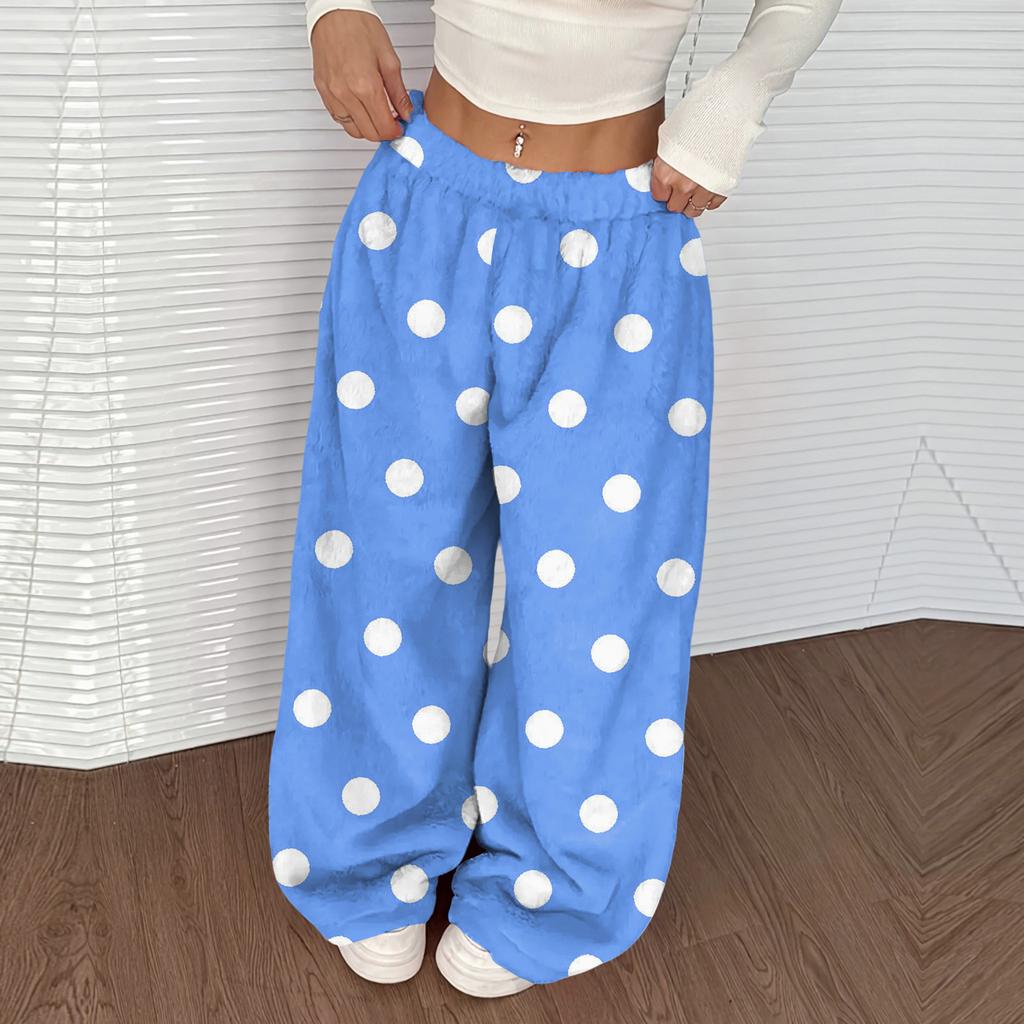 Women's Casual And Fashionable Printed Elastic Waist Loose Wide Leg Pants