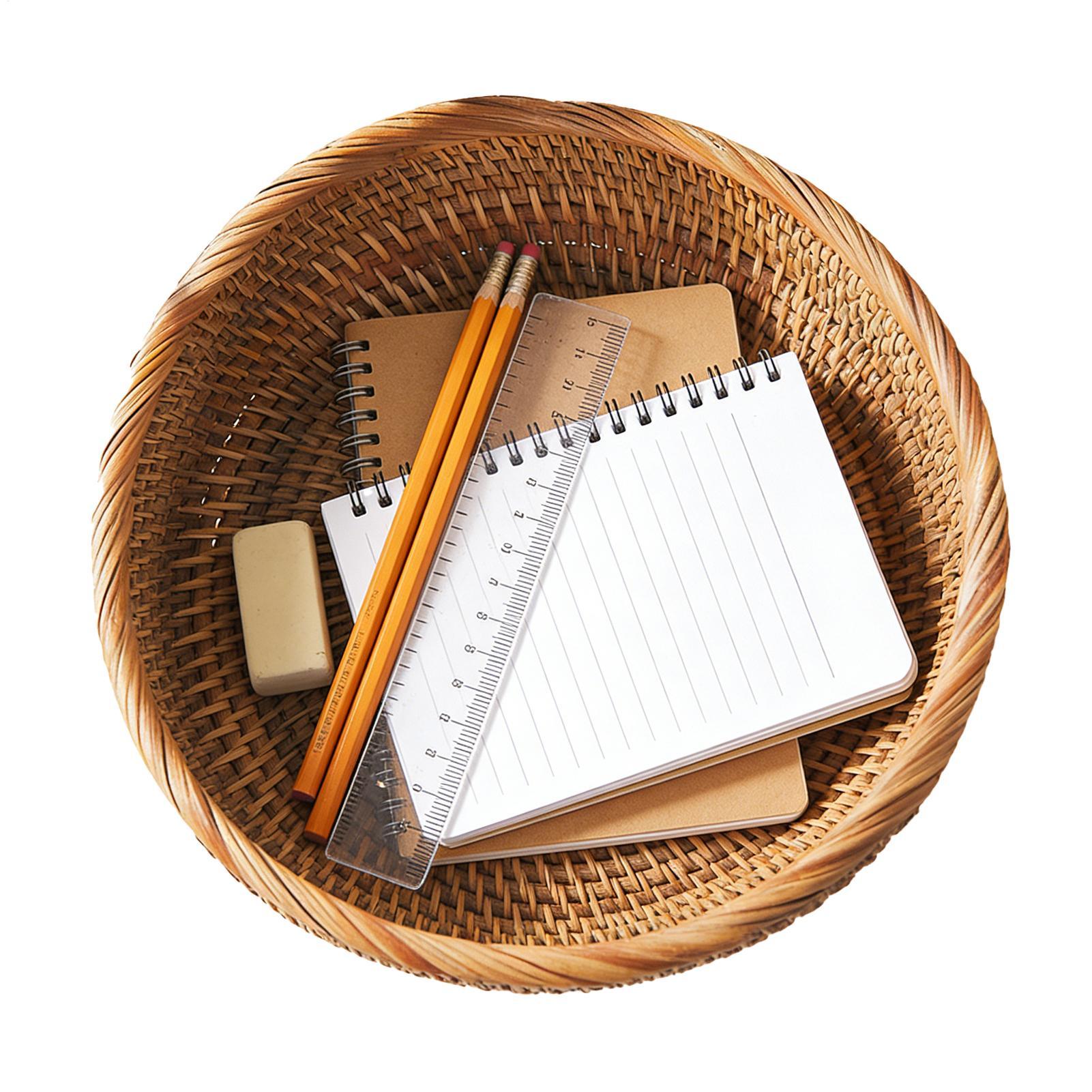 Woven Fruit Basket Round Rattan Bread Basket Round Fruit Bowls Household Decorative Storage Basket For Vegetable Snack CN