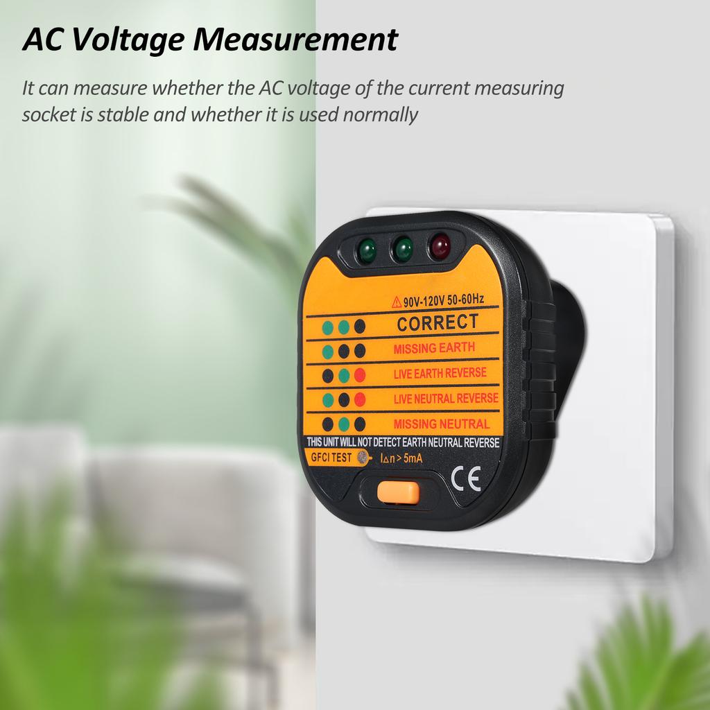 Socket Tester Portable Plug Outlet Circuit Tester Polarity Voltage Tester Socket Finder Electric Socket Outlet Voltage Tester Outlet Detector