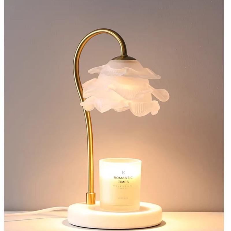 Timed Atmosphere Melting Wax Lamp Smoke Free Dimming Bedroom Night Light Gift Soft Lighting Vintage Luxury Glass Lampshade