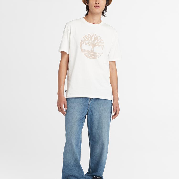 Timberland Tree Pattern Printed Crew Neck Casual Breathable Short Sleeve T-Shirt Men Tops A42RF-CR3