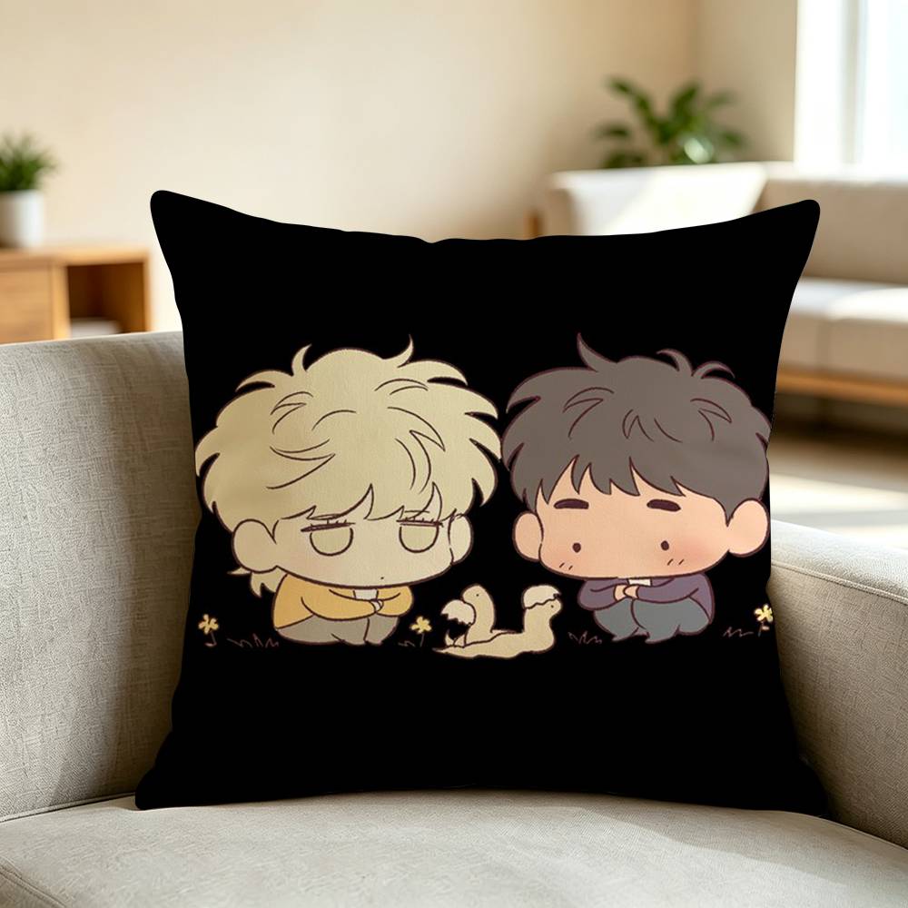 P-Passion Bl A-Anime Square Double-Sided printed Pillow Case Bedroom Bedside Pillow Sofa Cushion Cover