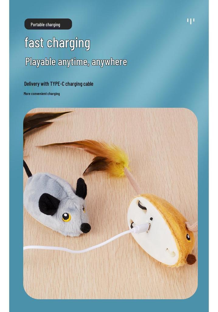 Interaktives Plüsch-Katzenspielzeug: Selbstladende elektrische Maus & Kaninchen zur Unterhaltung von Haustieren