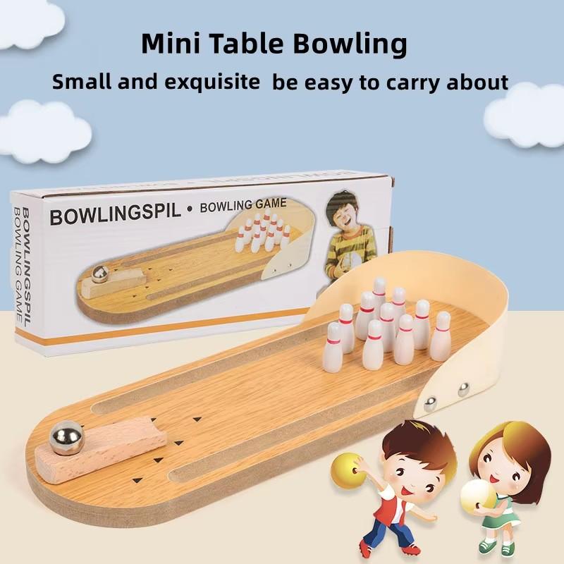Tabletop Mini Bowling Game Set With 10 Pins Portable Tabletop Bowling Game Desktop Bowling Set For Family Adults Kids
