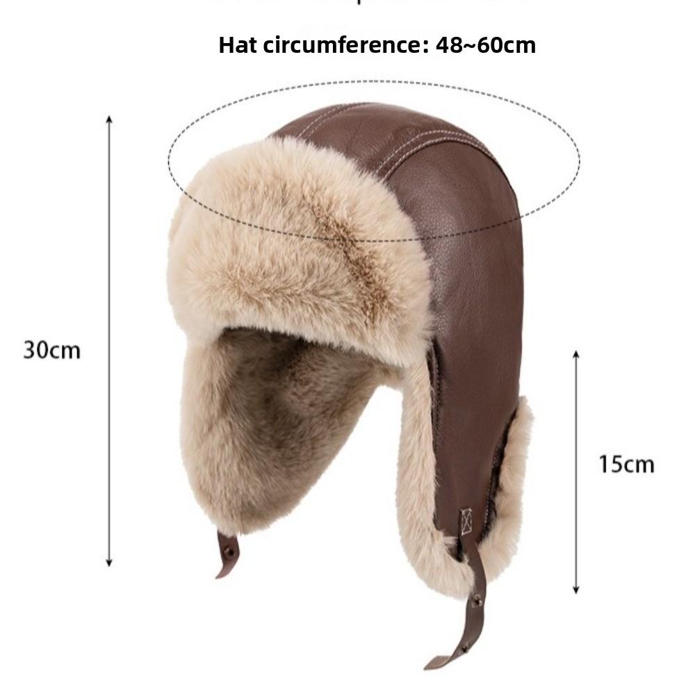 Warm Lei Feng Hat PU Pullover Cap New Ear Protection Hat  Gift
