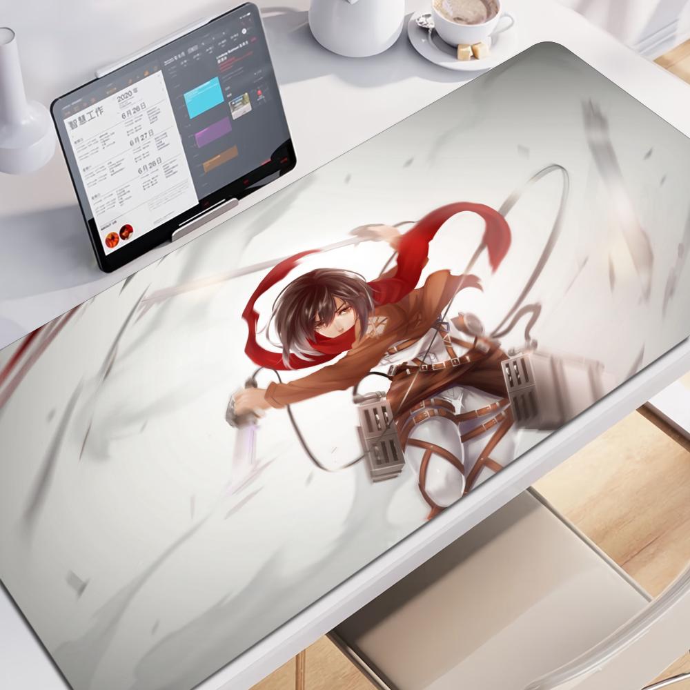 Anime Mouse Pad Large Xxl Laptop Mikasa Kawaii Girl Keyboard Rug Pc Gamer Cabinet Mousepad Attack On Titan Gaming Desk Mat