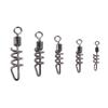 20PCS 2#-10# Fishing Rolling Swivel Stainless Steel Flexible Rotation 8-Shape Connect Ring Quick Buckle Durable
