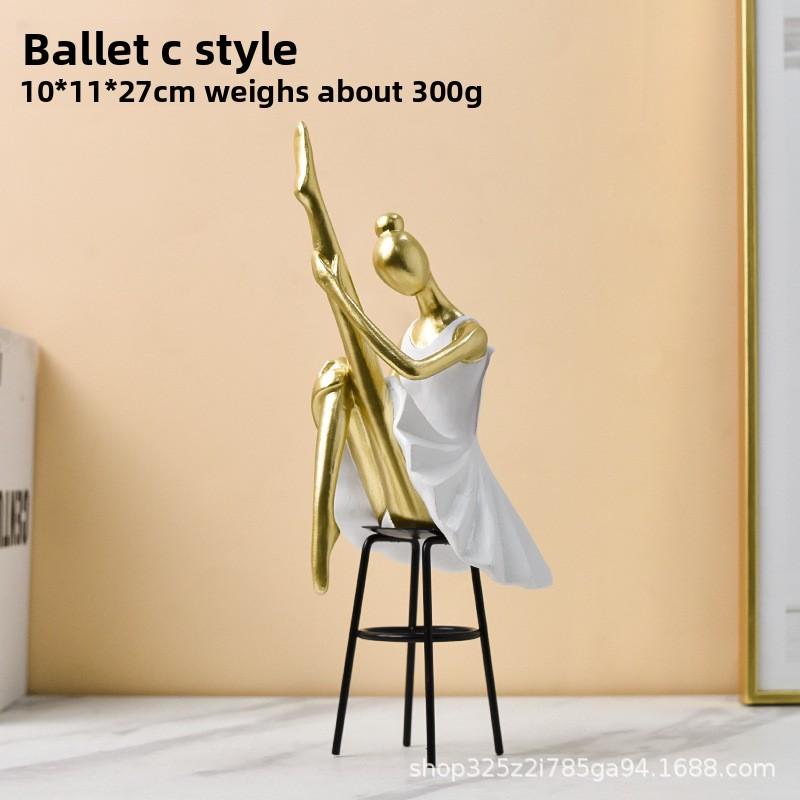 Simple and Creative Abstract Figure Ballet Resin Handicraft for Living Room Bookcase Decoration and Art Piece