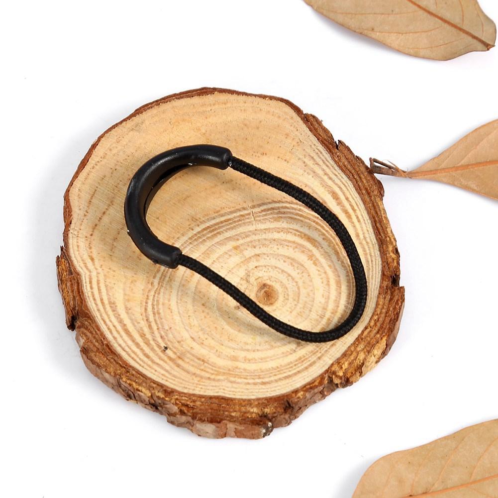 10pcs Black Plastic EDC Smile Style Zipper Pulls Cord Rope For Clothing Bag Accessories