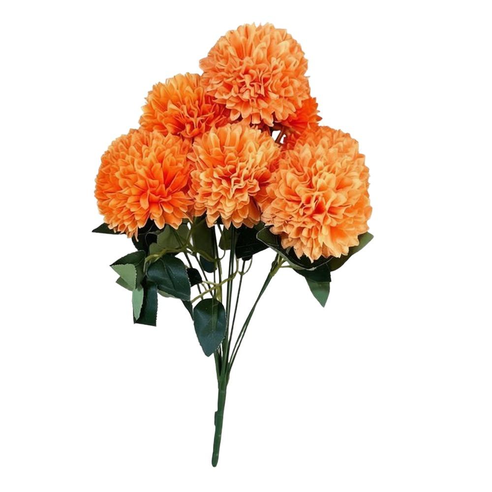 9 Heads Artificial Dandelion Bouquet Dyed Edged DIY Floral Materials Chrysanthemum Bunch Silk Cloth Realistic Simulation Flowers