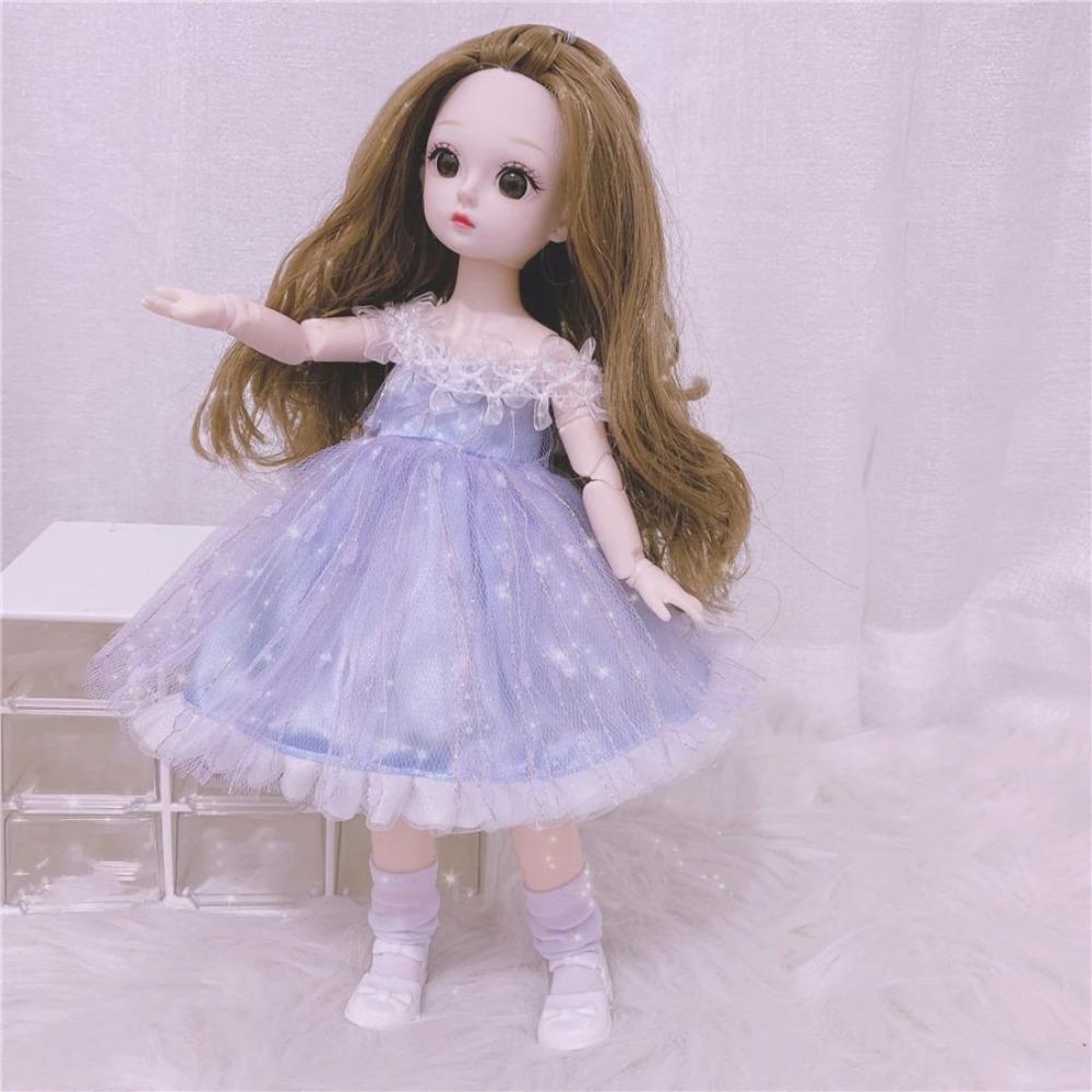 30cm Girls Dress Up Doll 1/6 Movable 20 Joints Cute Sweet Face Festival Birthday Gift BJD Princess Doll Toy with Clothes Shoes