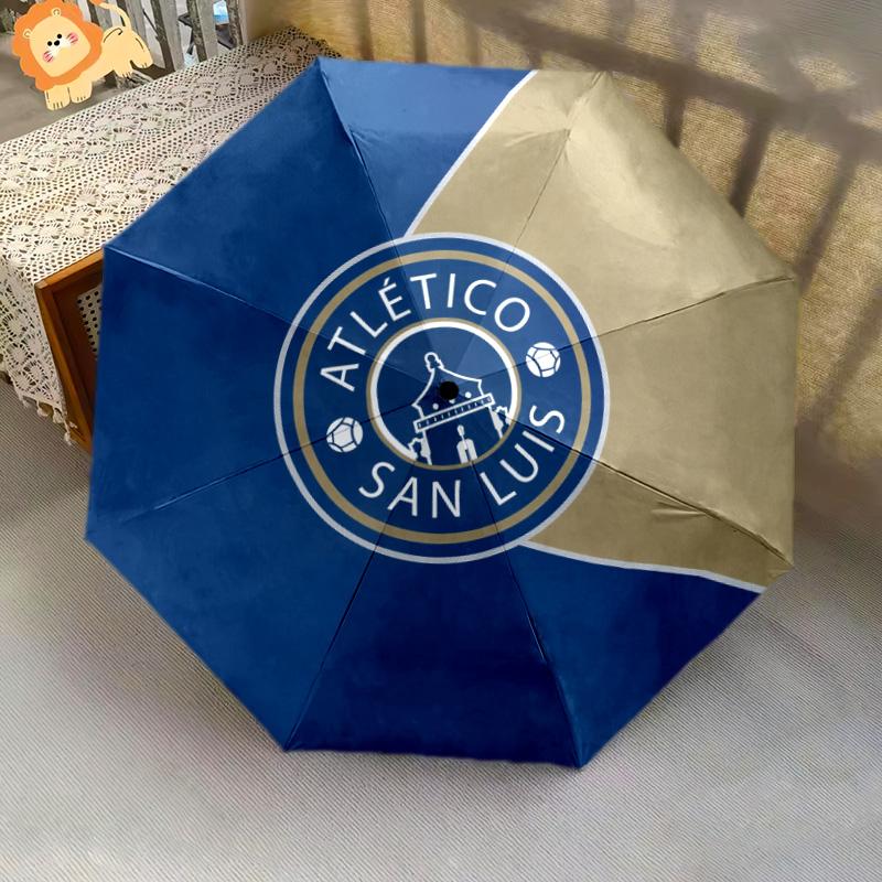 Atlético San Luis  pattern, automatic folding umbrella, portable and foldable design, 8 ribs, a Christmas or birthday gift.