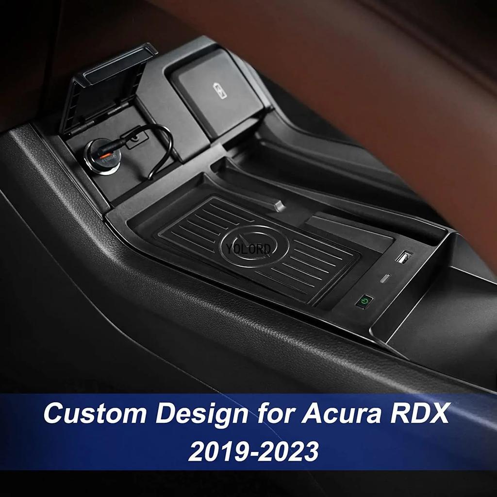 Carregador Sem Fio Qi Para Acura RDX 2019 2020 2021 2022 2023 15W Almofada de Carregamento de Telefone Acessórios Tapete Interior Console Central