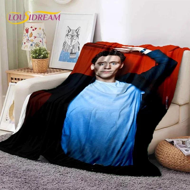 3D Tom Hiddleston Collage Actor Soft Flannel Blanket for Beds Bedroom Sofa Picnic,Throw Blanket for Outdoor Leisure Nap Gift Kid