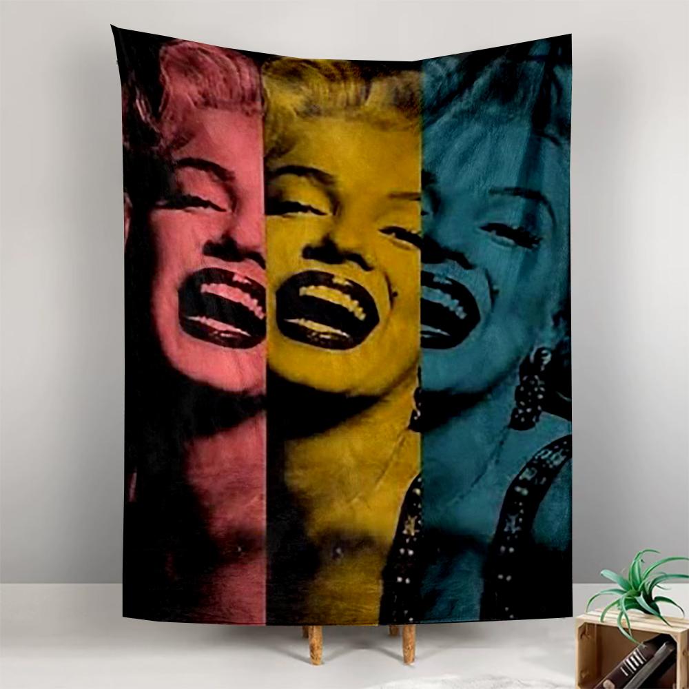 Tapestry Marilyn Monroe Tri Color Pop Art Warhol Style Laughing Wall Hanging