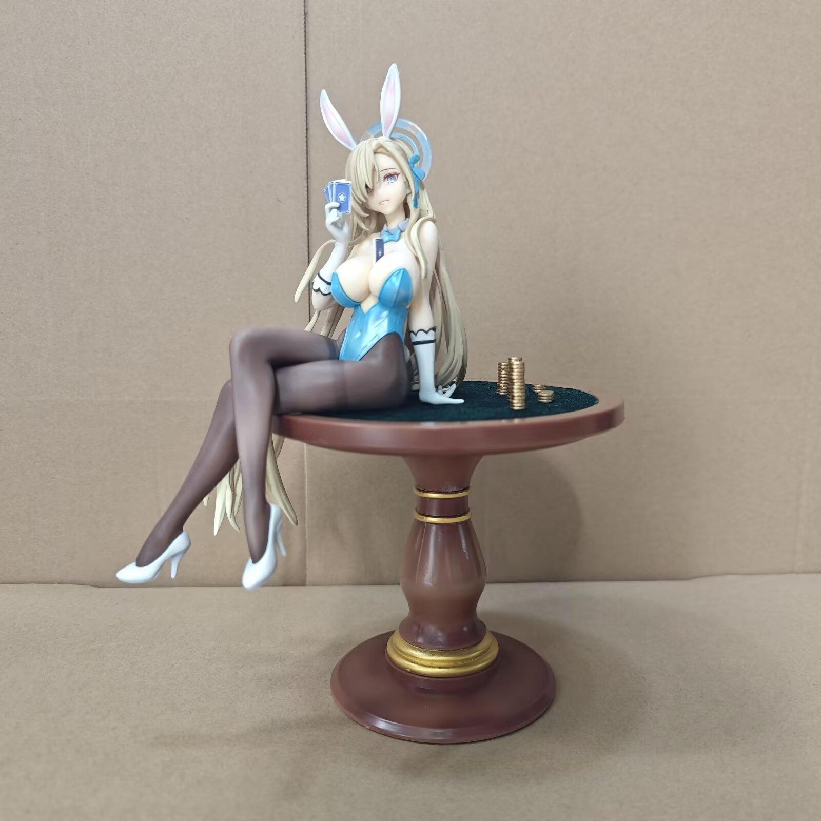 

27cm Blue Archive Ichinose Asuna Bunny Girl Sit In Table Game Girl Figures Models Statue Model Boy Collectible Ornament Doll Toy