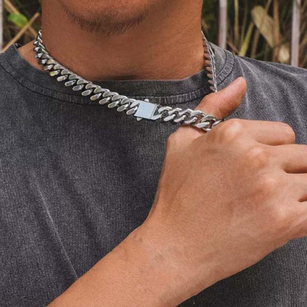 Metal Silver-plated Neck Chain Luxury Exaggerated Men Necklace Fashion 10MM Twists Necklace  Party