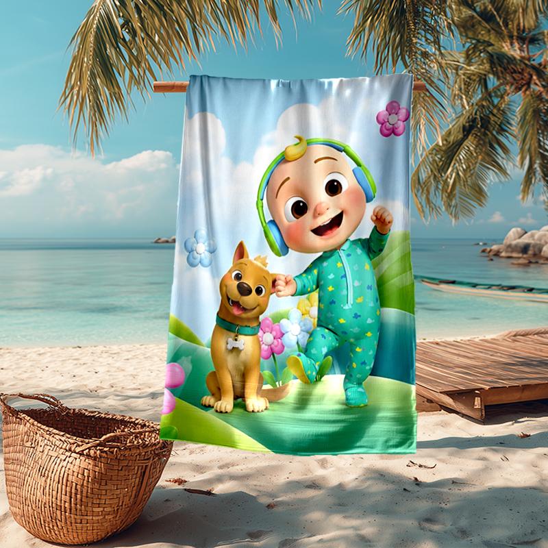 Ultra-Soft Beach Towel with Cocomelon Theme,Ideal for Pool - Camping, Diving - Perfect Travel Essential, Vibrant Beach Towel.