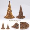 Pacote com 2 Chapéus de Bruxa de Vime com Luzes de Fio para Decoração de Halloween, Uso Interno e Externo