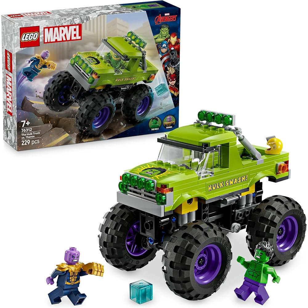 

LEGO Marvel Hulk Truck vs Thanos Building Toy Set 76312 for Kids Ages 7-9