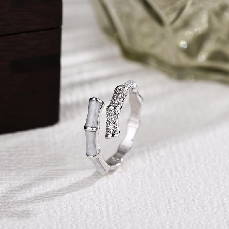

Seiko white shell diamond backgammon bamboo joint ring women s tide ins does not fade open ring