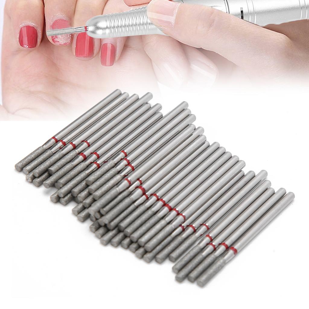 50pcs Flat Head Nail Polishing Grinding Head Nail Art Dead Skin Removal Nail Drill Bits