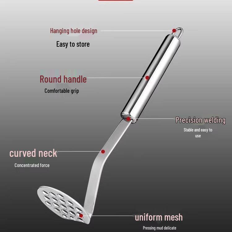 German-Made Stainless Steel Multifunctional Taro and Potato Masher
