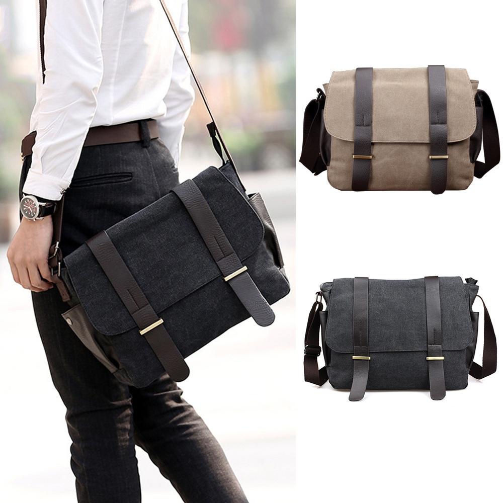 Buy New Men's Vintage Canvas School Bag Satchel Shoulder Messenger