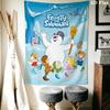 Frosty the Snowman Wall Tapestry Aesthetic Wall Hanging Printed Fabric Blanket Decorative Tapestries for Bedroom Living Room Home Decor