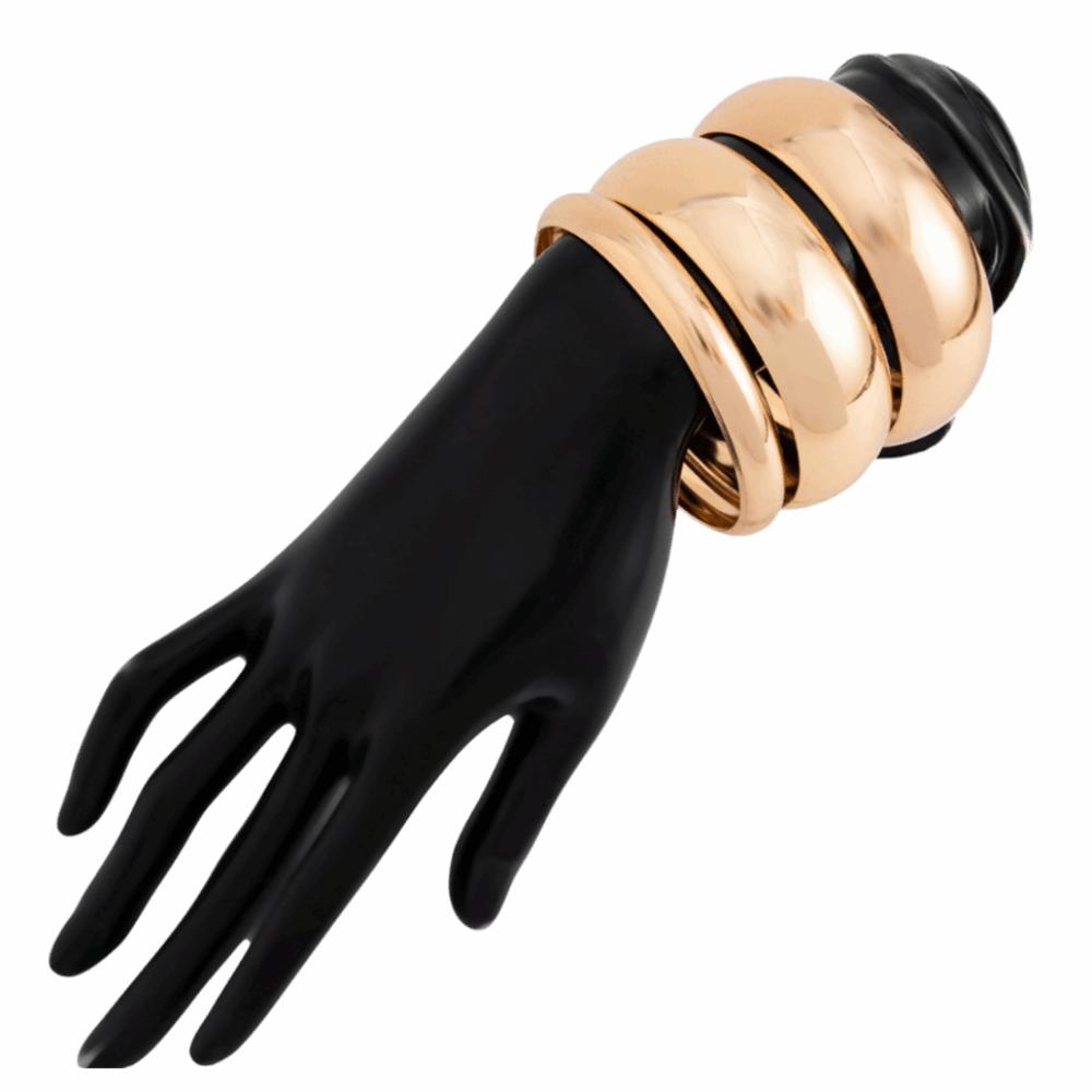 3/4/6/8Pcs Chunky Punk Metal Bracelets Multilayer Smooth Bracelet Set  Friends Birthday Gift