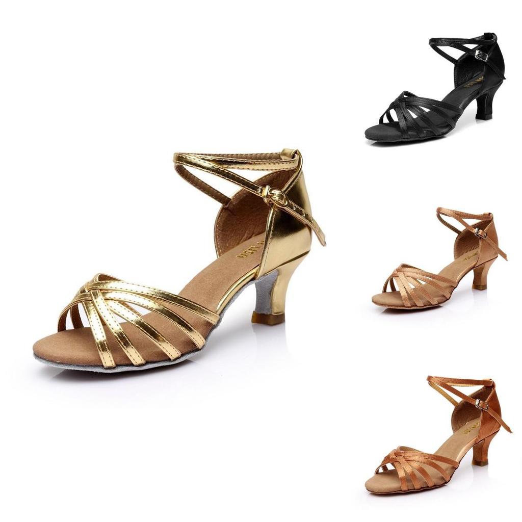 Luxurious Satin Women's Modern Ballroom Latin Tango Shoes With Comfortable 5cm Heel