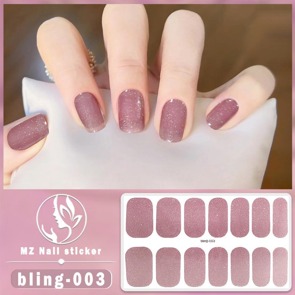 Charm Finger 14 Finger New Bling Fine Flash Aurora Gel Nail Oil Film Self-Adhesive Waterproof Seal-free Nail Art Sticker