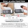 FM Radio LED Digital Smart Alarm Clock Watch Table Electronic Desktop Clocks USB Wake Up Clock with 180° Time Projection Snooze