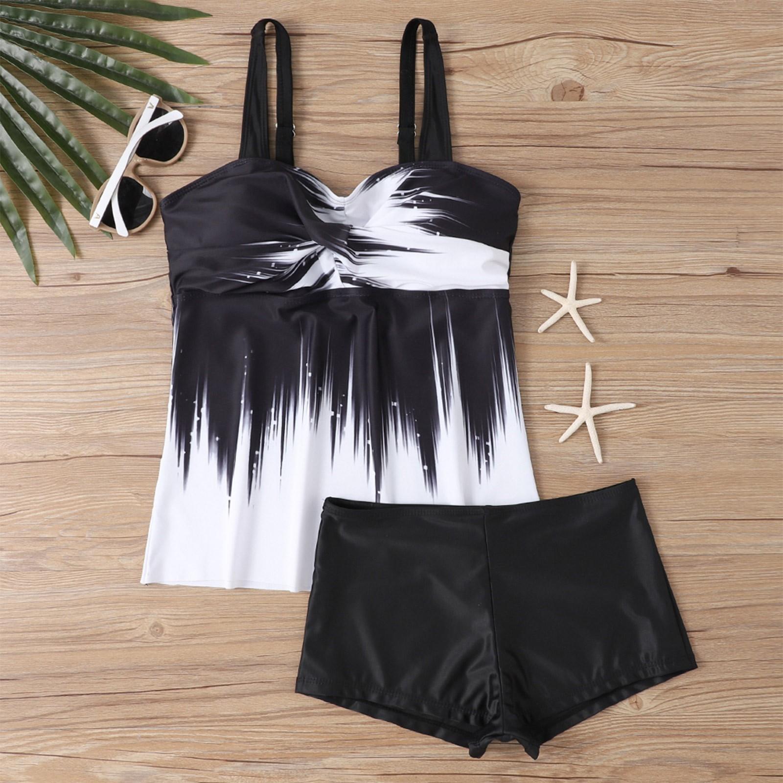 

Женский сексуальный тонкий купальник с бретельками и разрезом на бретельках плюс размер купальника (Набор из двух частей) XXL белый