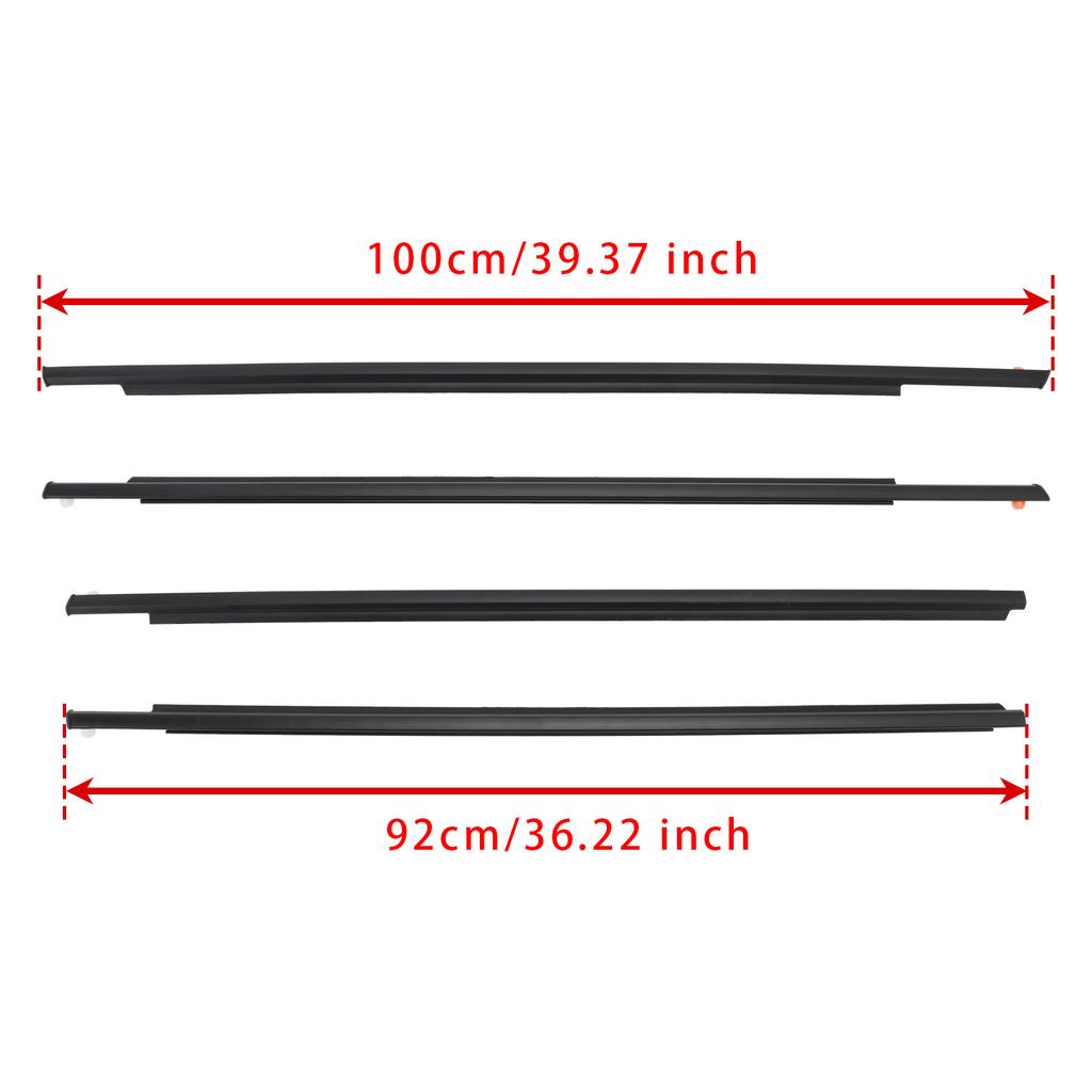 4PCS Door Glass Belt Outer Molding Weatherstrip For Toyota Prius 2004-2009