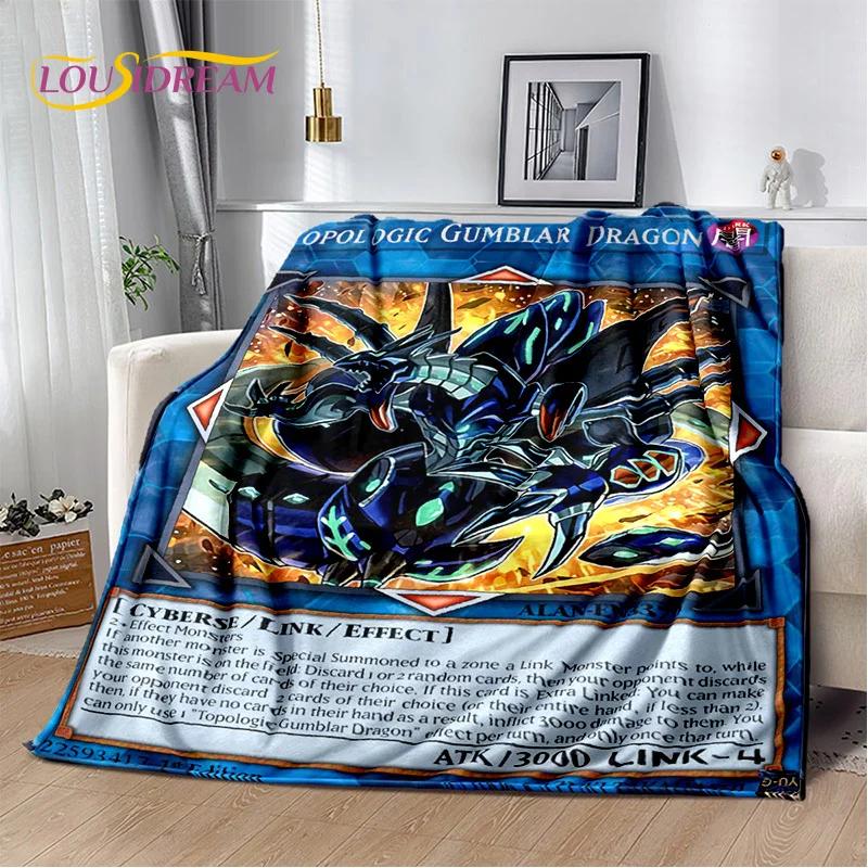 3D Monster Gold Card Cartoon Yu-Gi-Oh Anime Dack Magician Game Soft Flannel Blanket for Bed Bedroom Sofa Picnic,Outdoors Leisure