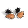 Two-Tone Marble Resin Retro Geometric Earrings