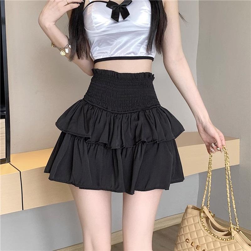 

2023 High Waist Slim Summer Cake Skirt for Women XL чёрный