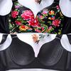 E-Cup Plus-Size-BH, dünn, sexy Blumenmuster, kein Stahlring, rot, gerafftes Bralette, unsichtbarer Push-Up-BH, ausgefallene Unterwäsche, sinnliche Dessous
