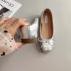 Square Head Bow Inner Height Increased by 5 Cm Ballet Shoes Cold Temperament Commuting Shallow Mouth Single Shoes Fashion Women's Shoes