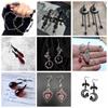 Party Jewelry Vintage Gothic Vampire Witch Black Rose Earrings for Women Creative Holiday Party Personalized Jewelry Accessories