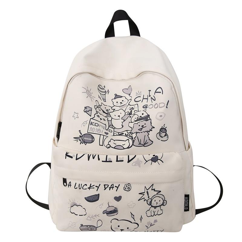 Schoolbag Student School Bag Graffiti Student School Bag Simple Backpack Cute Girl School Bag College Student