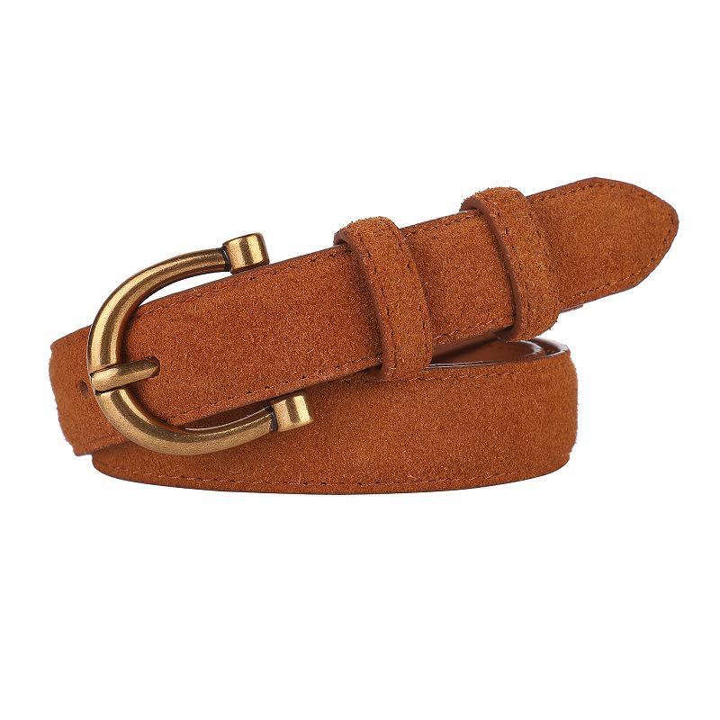 Women's Spring Style Genuine Leather Suede Belt - Versatile, Fashionable, Casual