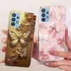 For Samsung Galaxy A32 4G 5G Samsung A33 5G A325F Phone Case Bow Pattern Colorful Butterfly Flower Soft Clear Silicone Casing