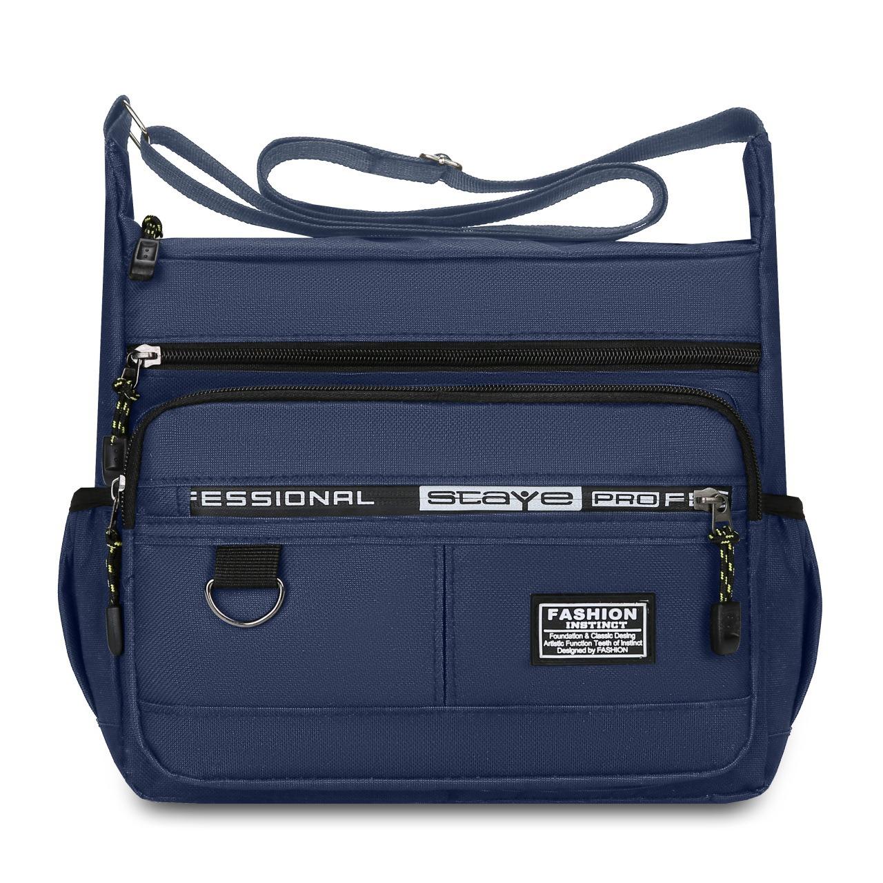 

Мужской портфель - Вместительная многослойная сумка-мессенджер (Современный минималистичный дизайн, регулируемый плечевой ремень)-загар