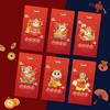 6pcs Traditional 2025 Snake Year Red Envelopes Blessing Good Luck Money Bags  Graduation
