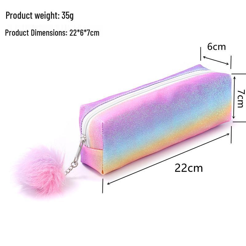 Demon Hunter Squad Rainbow Glitter Pencil Case - Shiny Student Stationery Organizer