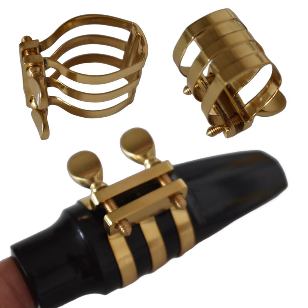 Double Screw Adjust Brasses Alto Saxophone Mouthpiece Ligature Clip Climp Saxophone Fastener Clip For Alto/Tenors