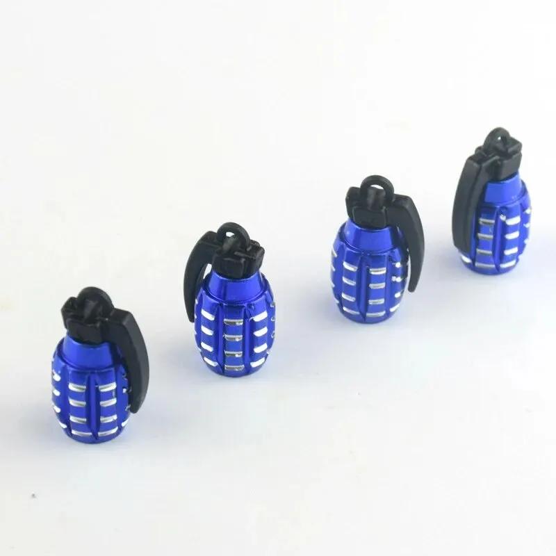 4pcs Aluminum Alloy Car Tire Valve Cap Grenade Tyre Valve Stem Cover Air Dust Cap Tire Valve Truck Bike Wheel Rim Valve Stem Cap